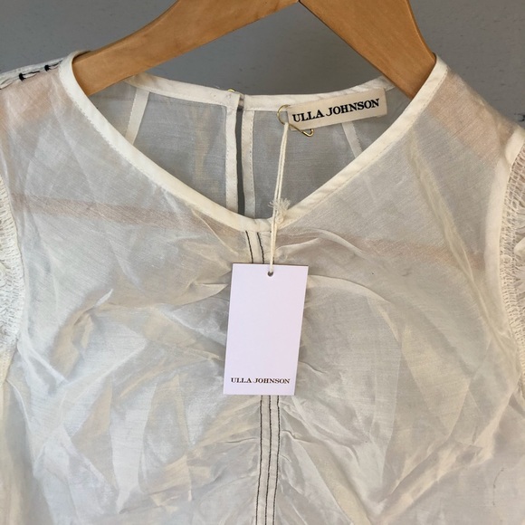 Ulla Johnson Silk Blouse White Sheer Celia NWT4 - Picture 4 of 8
